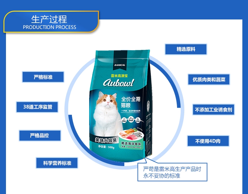 Rém mèo Úc cao cấp thức ăn mèo 500g tẩy lông trong nhà vào mèo con cá biển hương vị kén chọn thức ăn chủ yếu là mèo tự nhiên - Cat Staples