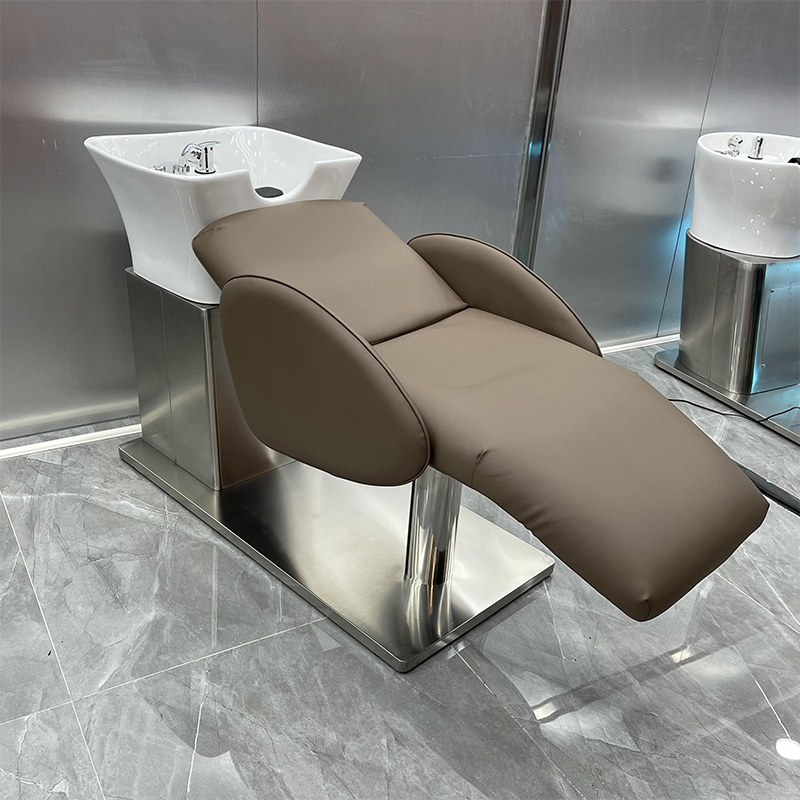 Hair salon semi-recumbent shampoo bed new recliner type flush bed shape creative bed chair designer special physiotherapy bed