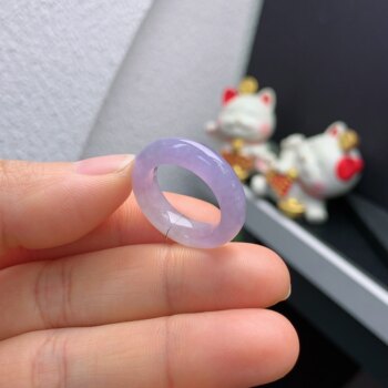 12-circle burmese natural jade a-grade icy violet ring a362#