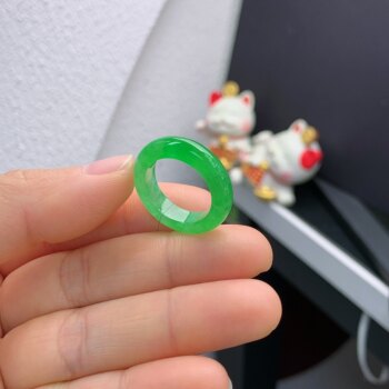 14-15 circle myanmar natural jade a goods ice manyyang green ring a762#