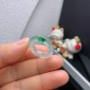 11-circle Burmese natural jade A-grade ice type with a touch of spicy green ring A767#