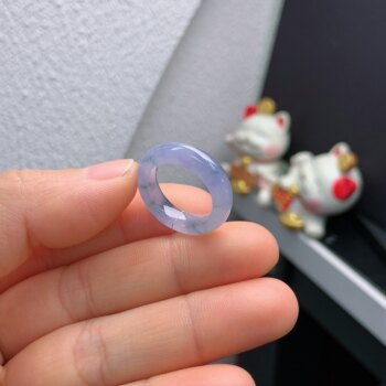 10 circle myanmar natural jade a grade ice violet floating flower ring 305#