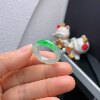 20-21 Circle Burmese Natural Jade A Grade Bingyang Green Ring A978#