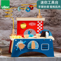 French Vilac mini tool table for children disassembly and assembly around beads beading knocking nuts matching educational toys 1-3 years old