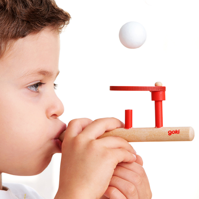 Boy Funny Meng Meng's Recommendation Limited Export German Children Blow Ball Family Traditional Nostalgic Wooden Toy Suspended Ball