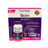Американский оригинальный Natrol Biotin биотин против выпадения волос витамин H для роста и ухода за волосами 5000 мкг 250 капсул