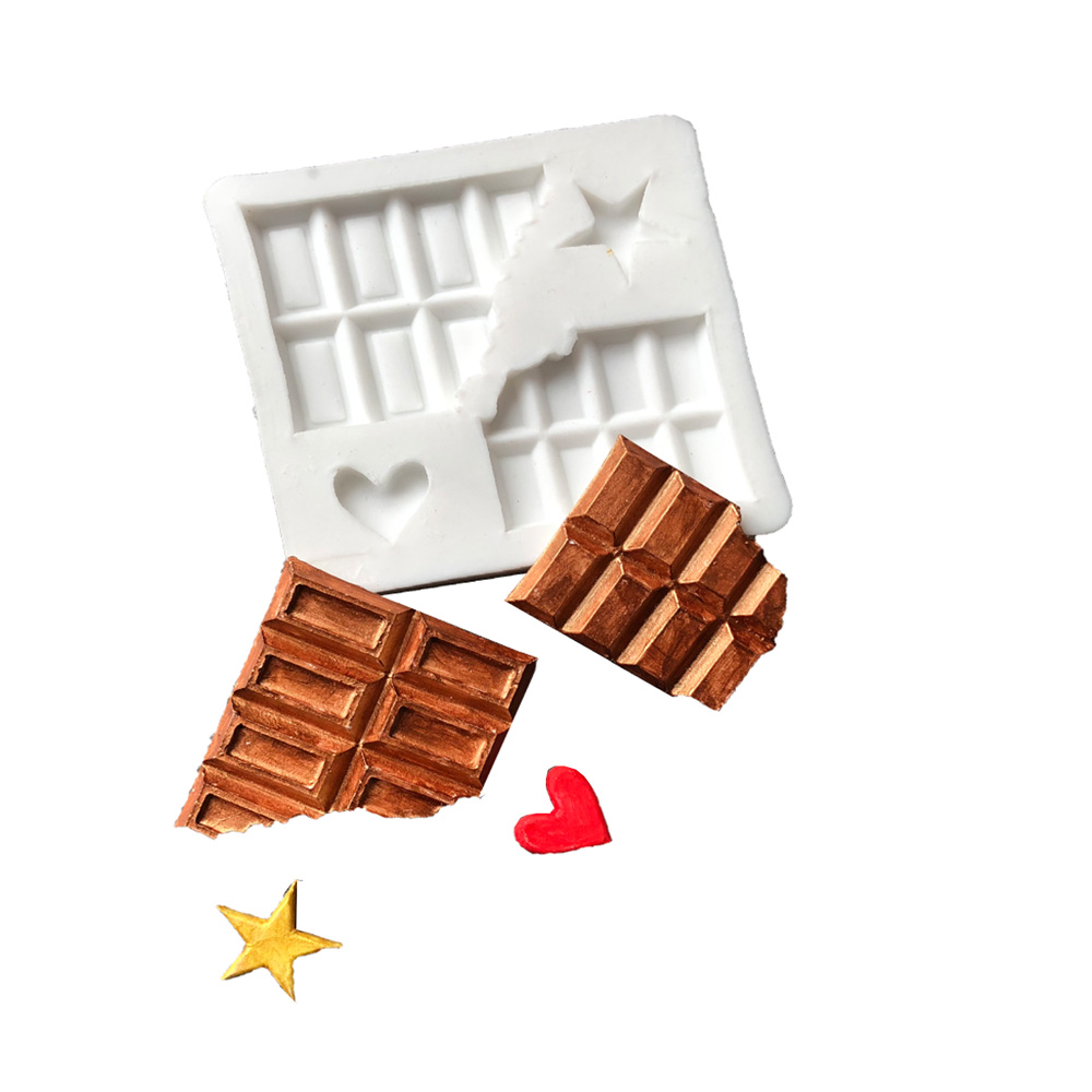 Handmade DIY Letter Chocolate Half Blocks Fondant Cake Silicone Khuôn màu đất sét nhẹ ngẫu nhiên - Tự làm khuôn nướng khuôn bánh dứa