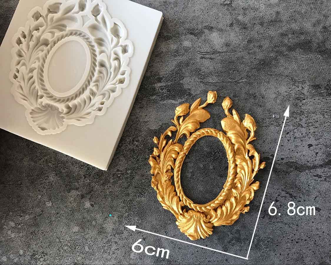 Khung khuôn fondant retro biên giới dập nổi khung ảnh khuôn rỗng khung dập nổi fondant silicone khuôn - Tự làm khuôn nướng khuôn làm bánh cá