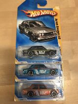 HOTWHEELS Wind wheel Dartsandal DATSUN BLUEBRID 510 black blue orange color Jedi