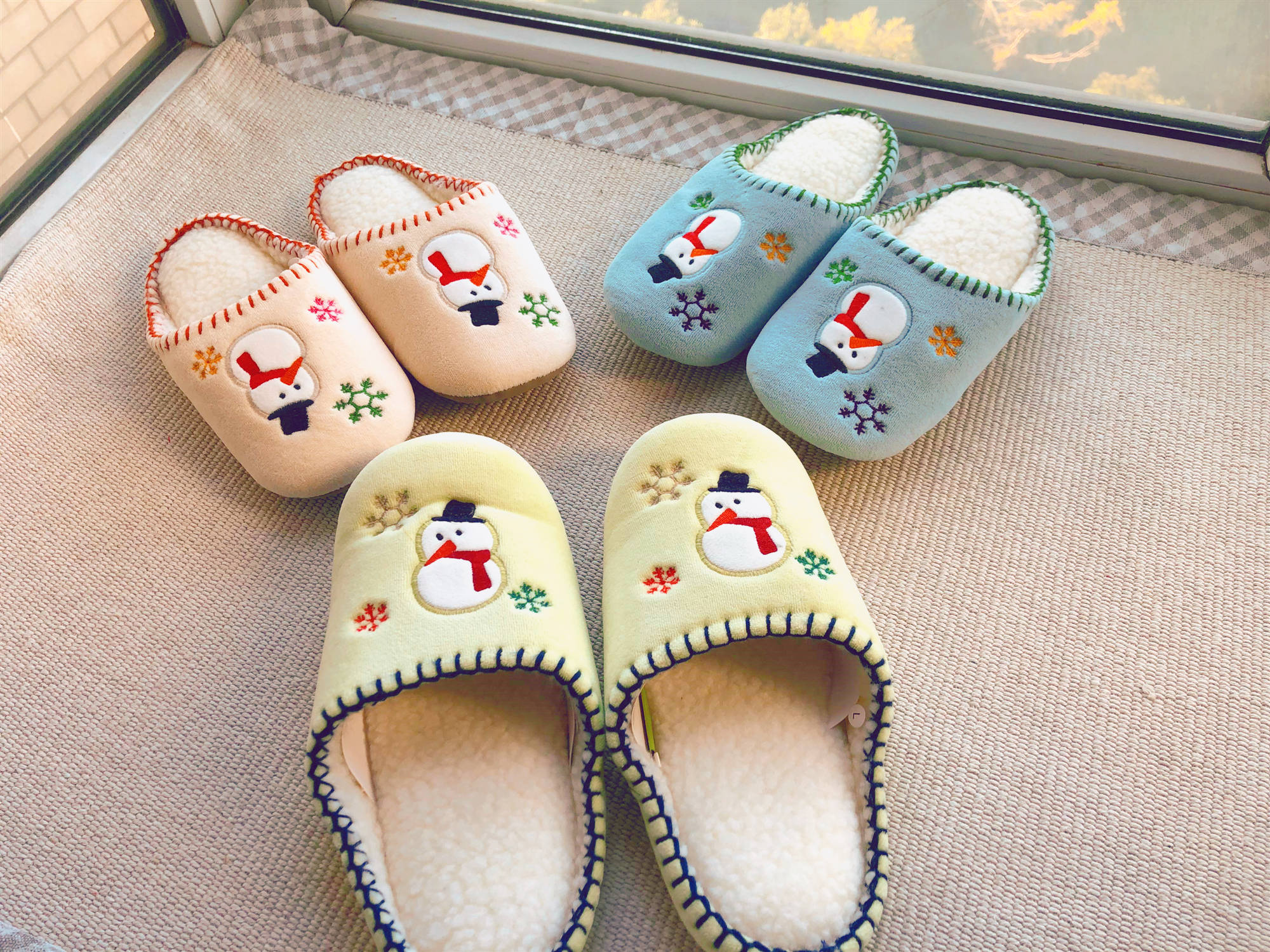 Foreign trade R sheet JO Home Fun snow field Garden Ground Broken Flowers Autumn winter Home Shoe slippers Floor Silent Home Shoes