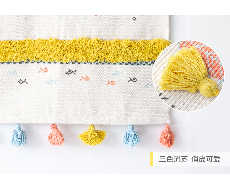 Giấy dán tường vải đỏ tấm thảm trải giường in Bắc Âu hộp vải tắc vải B & B trang trí dệt vải dệt thảm treo tường anime