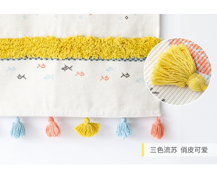 Giấy dán tường vải đỏ tấm thảm trải giường in Bắc Âu hộp vải tắc vải B & B trang trí dệt vải dệt Thảm treo tường có lớn
