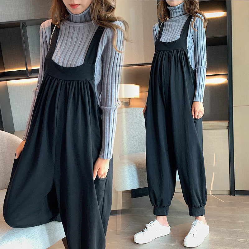 Pregnancy Woman Dress Autumn Clothing Suit Spring Autumn Fashion style Inner Lap Knitted Blouse Loose Cuddling pants Long pants Two sets for autumn and winter