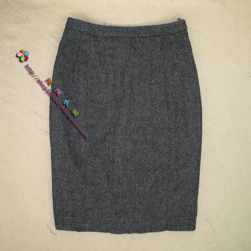 Цветная демисезонная шерстяная юбка, с акцентом на бедрах