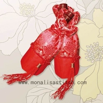 Qingkura special price Cross embroidered household goods imperial gold jade Liangfu Happiness Red Wine Bottle Sleeve