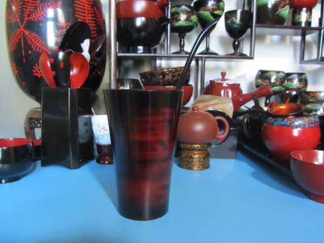 Natural lacquer lacquerware wood teacup cup One spoonful of two pieces Milk Tea Foam Tea Coffee Milk, etc.