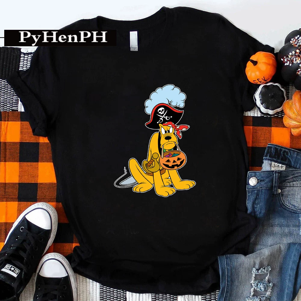 Футболка с принтом животных в стиле стрит, для пары Stitch Halloween, бренд PyHenPH, модалевый топ с коротким рукавом, для родителей и детей, круглый ворот