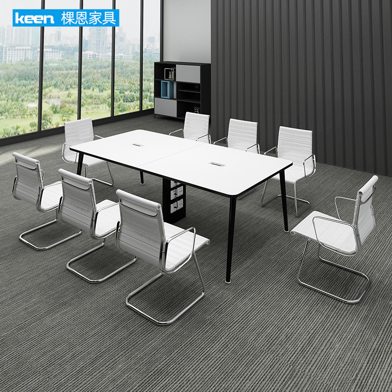 Meeting table long tables simple modern long bar small large-scale negotiation desk and chair combination white training simple