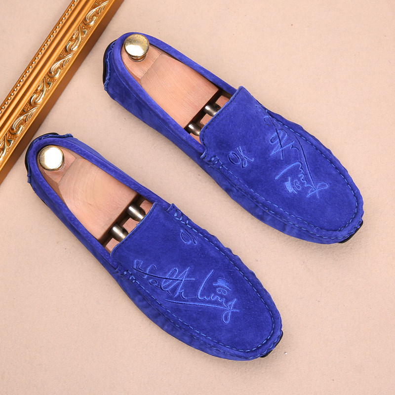 2022 new beanie shoes men's leather Korean version fashion casual men's shoes British one-step trendy men's all-match loafers