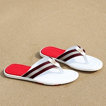 2022 Summer new herringbone drag men genuine leather fashion beach slippers non-slip Inn white cool drag Korean version personality