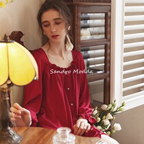 Sandro Modda method of style Sleeping Skirt Woman 2021 Fall of the new Long Silk Skin-skin-care Home