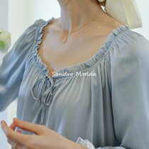 Sandro Modda method Light Extravagant Sleepwear Woman Spring Autumn Palace Tingale Superior silk Long sleeves V Collar Home Conserved