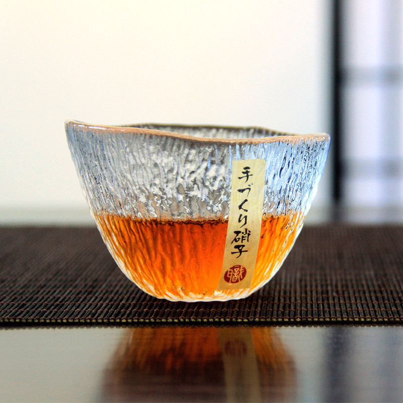 Japan-style Glass Tea Cup Heat Resistant Home Owner's Cup Personal Cup Thickened Bucket Hat Cup Single Cup Creative Texture Rain Drop Cup