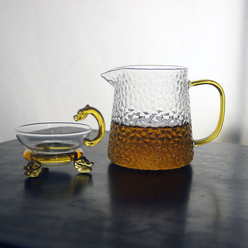 Heat Resistant Glass Hammer Grain Fair Cup Thickened Public Cup Glass Tea Leak Suit Sub tea Uniform Cup Tea Art Accessories