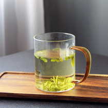 High borosilicate heat-resistant glass with a clear simple green cup coffee oatmeal breakfast cup household water Cup