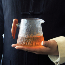 Japanese-style heat-resistant glass Wood jetted Road cup thickened Tea Sea household large tea divider hammer pattern male Cup kung fu tea set
