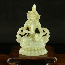 One-mouth price natural Xinjiang and field jade seed stock Seiko engraving pendulum piece Bodhisattva sending certificate