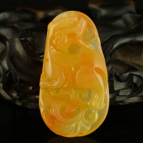 One price Yunnan natural pretty yellow dragon Jade Seiko carved pendant pendant Lucky Pixiu 