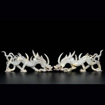 Boutique Collection Xinjiang Hotan Jade Ancient Jade Old Jade Seiko Carving Ornaments Dragon