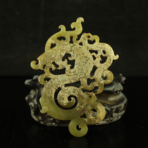 One price spot natural Xinjiang Hetian jade carved antique dragon to send the certificate 