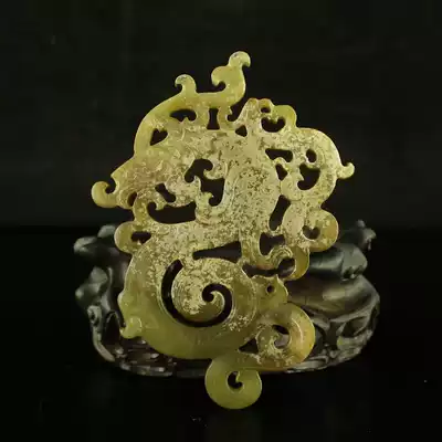 One price spot natural Xinjiang Hetian jade carved antique Dragon to send certificate