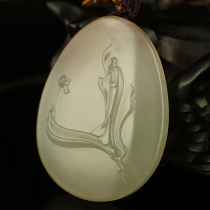 One price natural purple green Agate Seiko carved pendant pendant Wu Dao  