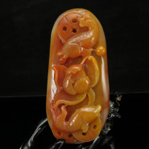 A price of Yunnan natural beautiful yellow dragon Jade precision carving pieces