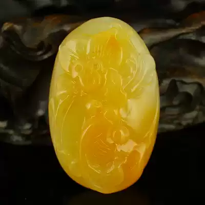 One price Yunnan natural color yellow dragon Jade precision carving pendant pendant gold Jade full hall send certificate