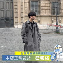 Bisoft Korea medium long style wind clothes men 2022 spring new products Han version trendy handsome gas loose double-row buttoned jacket