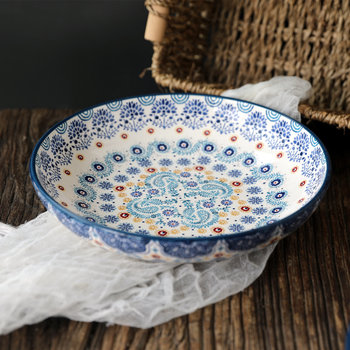 Exotic ceramic tableware salad plate underglaze color