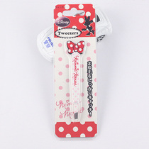 Tail goods Beizin Disney Minnie Red bow dot clip hair makeup pliers Cute eyebrow clip tweezers tight thick