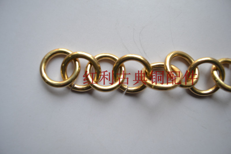 (Bonus classical copper accessories) Antique pure copper furniture accessories copper ring copper chain chain 3cm