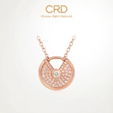 Золотая ретро бриллиантовая подвеска, цепочка для друга, золото 18 карат, розовое золото