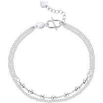 CRD PT950 platinum small round bead double layer bracelet platinum womens hand jewelry official gift