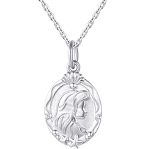 CRD PT950 Platinum Mermaid Princess Fish Tail Reversible Platinum Pendant Womens Neck Accessory