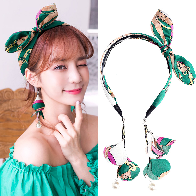 Haircut female wide edge band teeth anti-slip detachable earring pendant hair sweetheart Korea simple header accessories