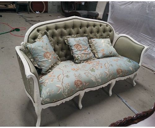 Зеленый ретро диван из натурального дерева для отдыха, в американском стиле