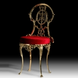 Оригинальная импортная ретро металлическая медная белая мраморная красная ткань для отдыха