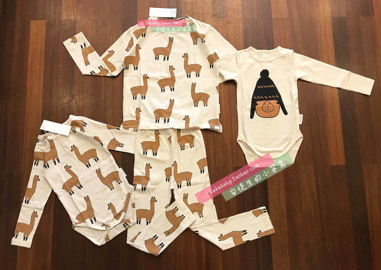 2019 autumn and winter dins exploits TC the same child pure cotton alpaca grass puree immediately clothing long pants