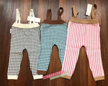 ins popcorn TC the same child full cotton knit back strap pants